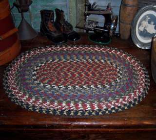 Primitive Rustic Folk Art Braided Oval Placemat #43  