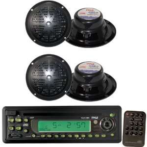  Pyle Marine Radio Receiver and Speaker Package   PLCD13MR 