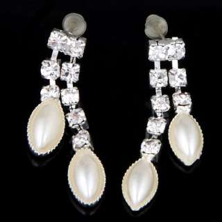 Baroque pearl setheart pendant 2 chain necklace rhinestone dangle 