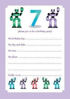 Pack of 10 Childrens Birthday Party Invitations 7 Years Old Boy   BPIF 
