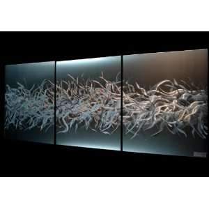 multi panel metal wall art sculpture   electric fields v2 by nicholas 