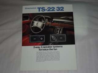 Pioneer TS  22/23 2 Way 2 Speakers System Original Catalog / Brochure 