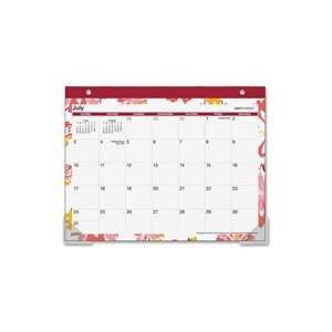 DAY RUNNER,INC. DRNSK04706A Mini Monthly Floral Calendar Desk Pad, 12 