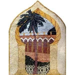  34x46 Palm Tree Mosaic Stone Tile Mural Wall Art Decor 