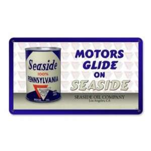  Seaside Motor Oil Can Vintage Metal Sign