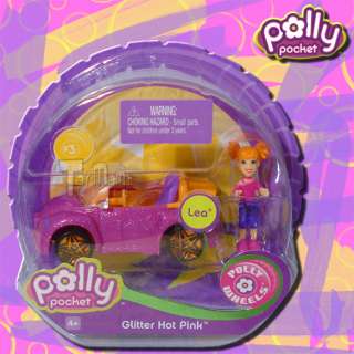 POLLY POCKET   POLLY WHEELS #3 GLITTER HOT PINK MATTEL  