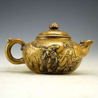   Handwork Copper Fish Tea Pot   117066 Top**Rare**Free**  
