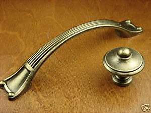 Cabinet Hardware Antique Brass Rome Pull Handle 3.75  