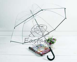 Clear Transparent Dome Birdcage Rain Sun Umbrella with color Trim