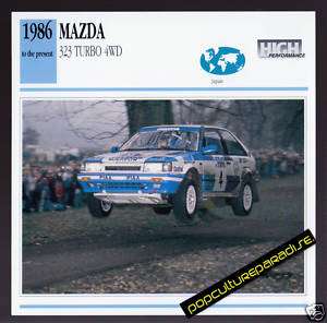 1986 1993 MAZDA 323 TURBO 4WD Rally Car PICTURE CARD  