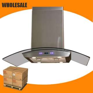 36 GLASS ISLAND STAINLESS STEEL RANGE HOOD D I36  