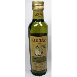 Lucini Extra Virgin Olive Oil, Robust Garlic Glass Bottle, 8.5 Ounce 