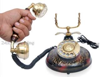 100% WORKING ANTIQUE Solid Brass French Telephone Phone  
