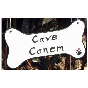  Ceramic Yard Sign For Dogs and Dog Owners, Cave Canem bone 