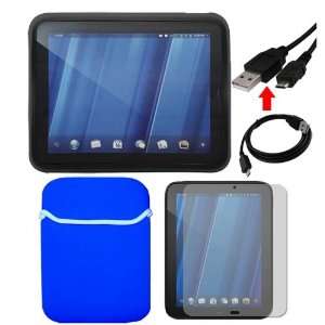 Trim Sleeve Case+HP Touch Pad Tablet LCD Screen Protector Guard+Black 