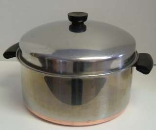 Revere Ware 1801 Copper Bottom 6 Qt Dutch Oven Stock Pot Sauce / High 