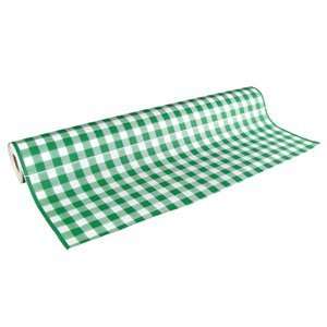  40 x 300 Paper Roll Table Cover with Green Gingham 