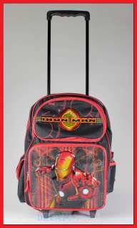 16 Iron Man Rolling Backpack Roller/Bag/Wheeled/Boys  