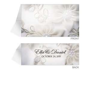  90 Personalized Place Cards   Pearl Flower Amore