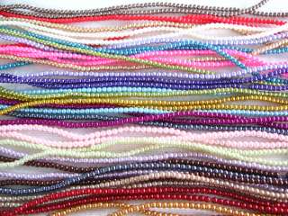 Wholesale Round Glass Faux Pearl Loose Beads 3mm BDD  