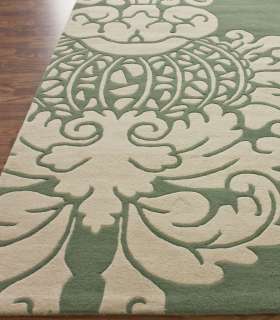 Hand Tufted Wool NEW Area Rug Modern Teal 5x8 Damask  