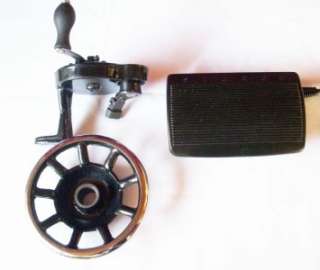 Singer 237 Sewing Machine, Case. Manual, Motor & Hand Crank Heavy 