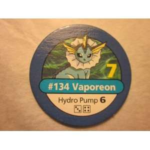 Pokemon Master Trainer 1999 Pokemon Chip Blue #134 Vaporeon 7 Hydro 