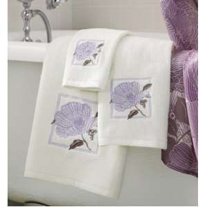  Purple Poppy Floral 3Pc Bathroom Towel Set By Collections 