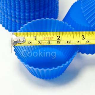 12 Silicone Cupcake Baking Cup Muffin Mold Liner Green  