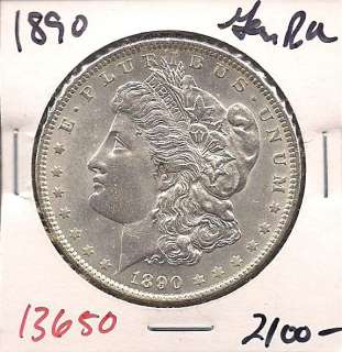 1890 Morgan Silver Dollar GEM BU #13650  