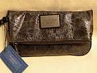 simply vera wang fold over clutch distressed black faux leather