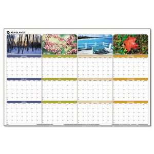 Seasons in Bloom Erasable/Reversible Quarterly Yearly Wall Calendar 