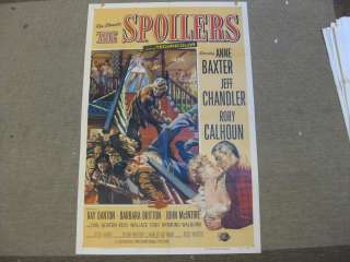 The Spoilers 1956 Anne Baxter Jeff Chandler 1 Sheet  