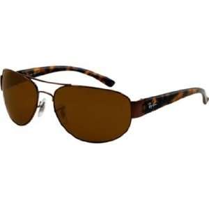 Ray Ban Sunglasses RB3448 / Frame Brown with Tortoise Temples Lens 