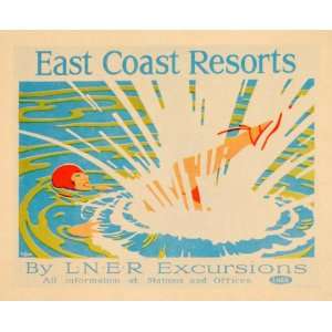 1927 Tom Purvis East Coast Resorts LNER Mini Poster UK   Original Mini 