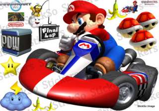 Super Mario Bros, Mario Kart Wii RePositionable wall Sticker Super 