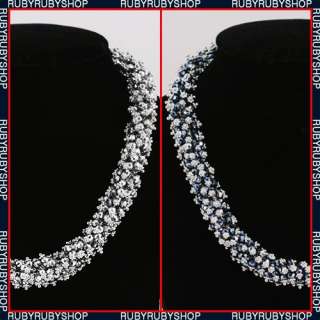 White Gold Plated Use SWAROVSKI Crystal Necklace N009  
