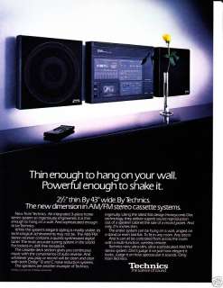 1984 TECHNICS STEREO SYSTEM Vintage Print Ad Cassette  