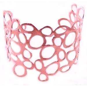   Creative Brazil Rose Gold Plated Bubbles Wide Cuff Bracelet Jewelry