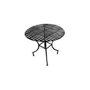  Folding Iron Round Table   Black Patio, Lawn & Garden