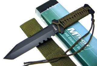 MTech Cord Wrap Full Tang Survival Tanto Blade Knife  