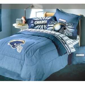  San Diego Chargers Blue Denim Queen Size Comforter and 