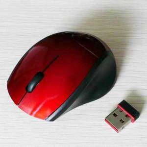 mini Micro Wireless Optical Mouse for Notebook red NEW  