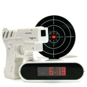  Unique 2.3 LCD Laser Gun Target Shooting Alarm Desk Clock 