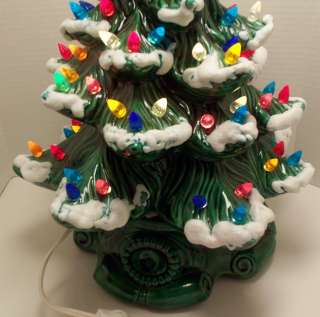Large Exc Vintage Ceramic Christmas Tree Atlantic Mold Star Base 