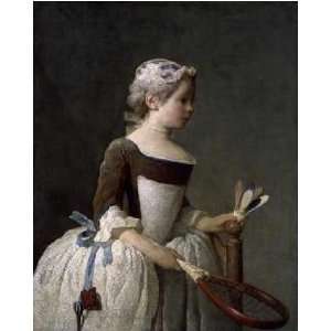 Girl With Racket and Shuttlecock by Jean baptiste simeon Chardin . Art 