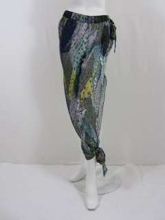 Diane Von Furstenberg womens harem tropical silk sheer pants P $198 