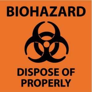  SIGNS BIOHAZARD DISPOSE OF PROPERLY