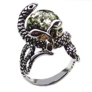   Sterling Silver Snake Ring Cabochon Diameter 12mm Graciana Jewelry