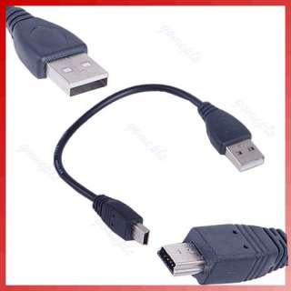 New Short USB 2.0 A Male to Mini 5 Pin B Data Charging Cable Cord 